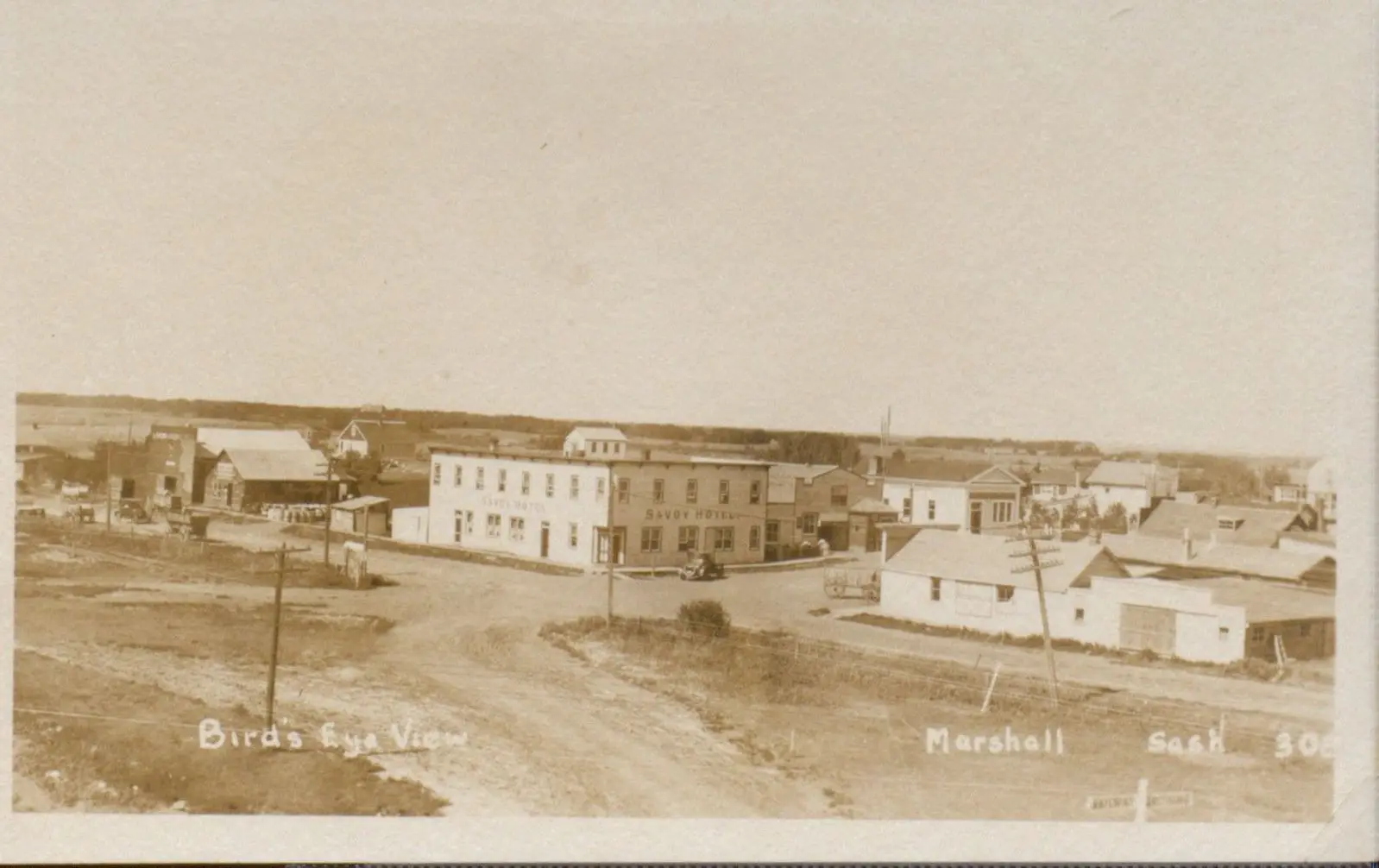 Bird's eye view of Marshall, with the Savoy Hotel